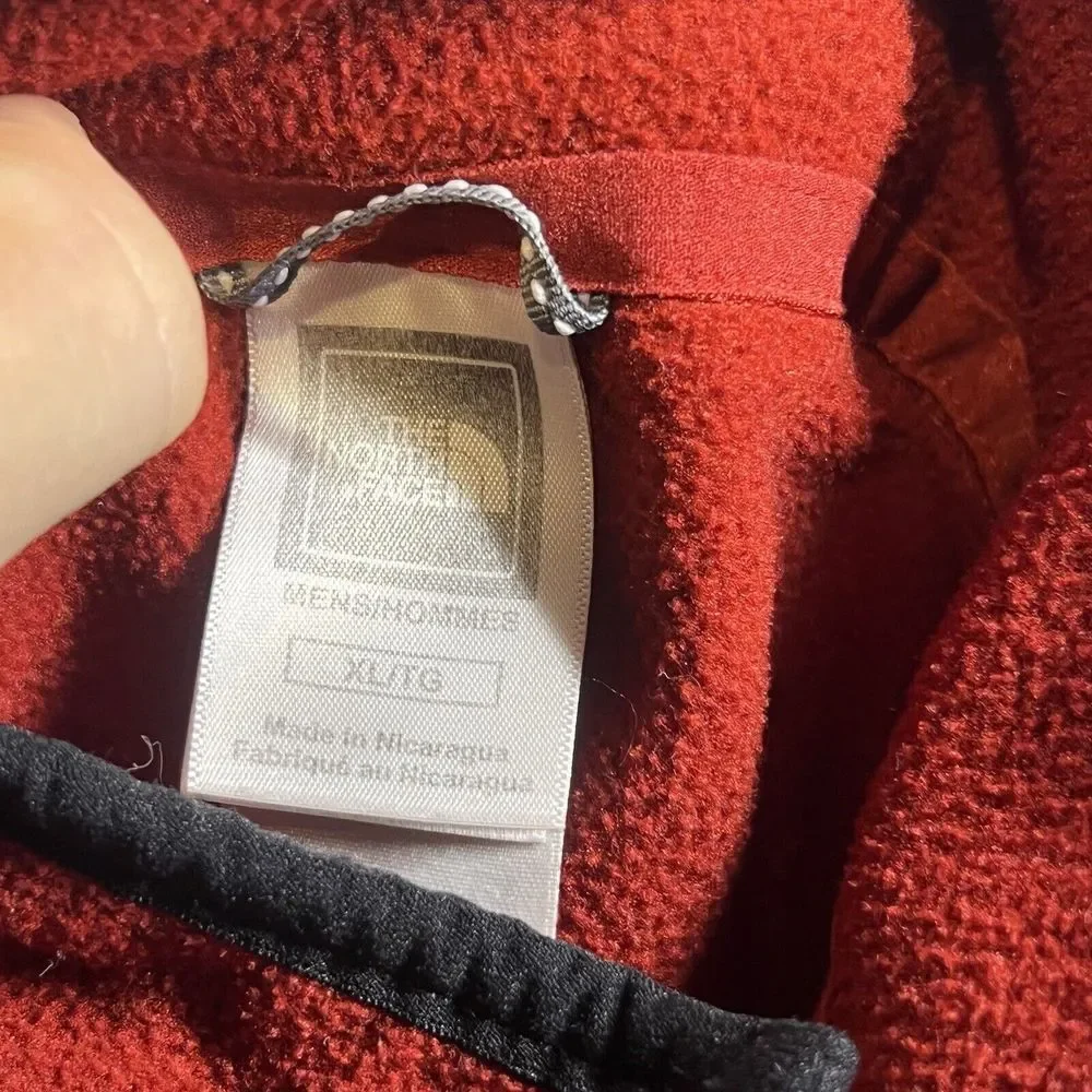 The North Face Alpine Jacket Men XL Fit L Back Red Fleece‎ 1/4 Zip Gorpcore